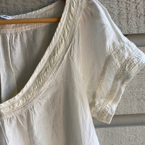 american eagle | cream peasant blouse | silk - Picture 5 of 6